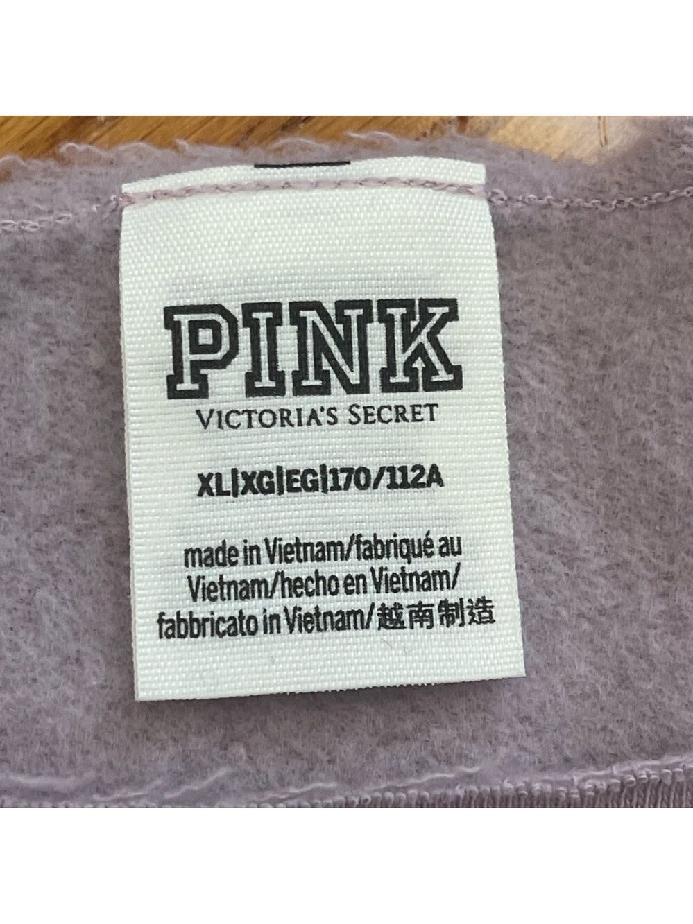 Victoria's Secret Pink Everyday Lounge Open Neck Crew Fleece Sweatshirt Size XL - Picture 3 of 8